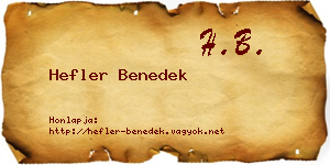 Hefler Benedek névjegykártya